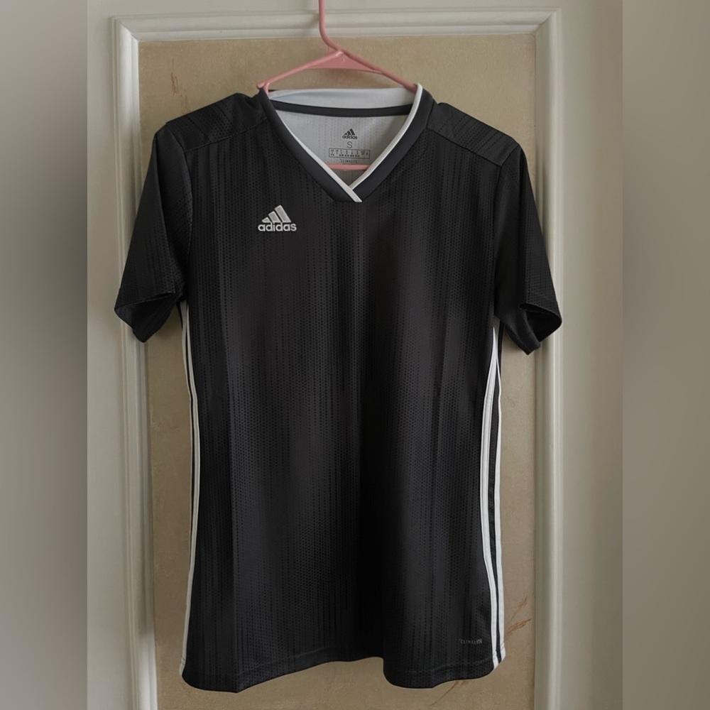 Adidas Black Gray Soccer Jersey